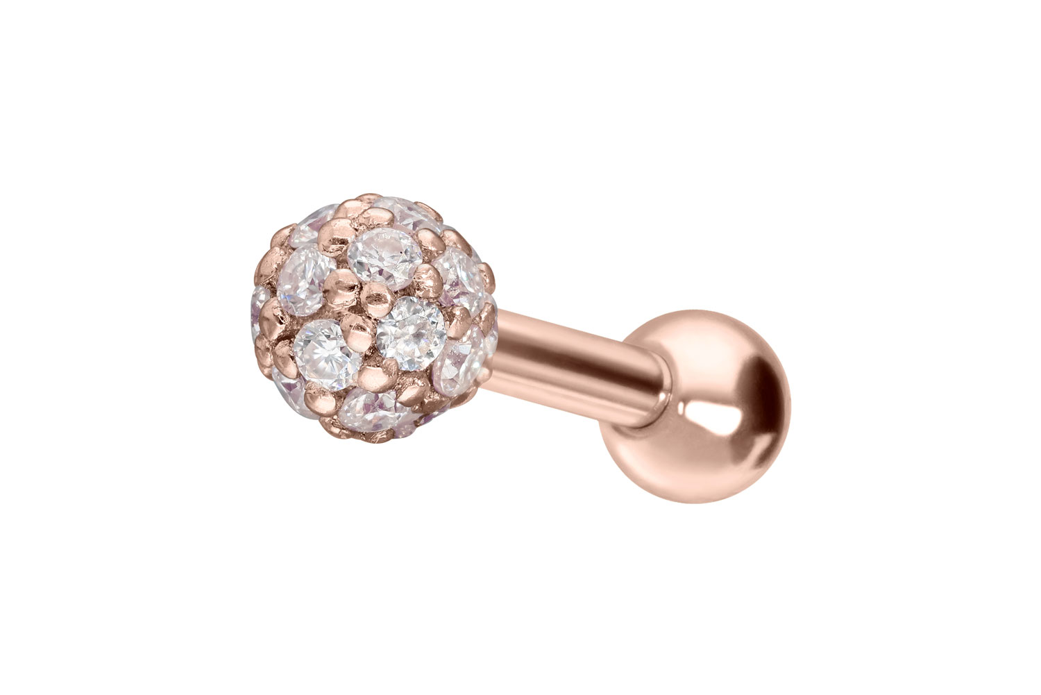 14/18 Karat Gold Ohrpiercing MOISSANIT-KUGEL